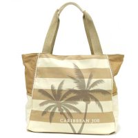 SunNSand/サンアンドサンド SunNSand カリビアン・ジョー Caribbean Joe パーム ストライプ ジップ トップ トートバッグ CJ8200B/507149198