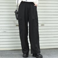 REAL STYLE/リアルスタイル REAL STYLE カーゴパンツ レディース カーキ 50代 低身長 ワイド ウエストゴム ストリート 韓国 薄手 ポケット ロング/507149220