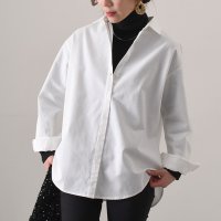 REAL STYLE/リアルスタイル REAL STYLE シャツ レディース 長袖 綿 コットンツイル 冬 羽織 トップス ブラウス Yシャツ オフィス 白 無地/507149222