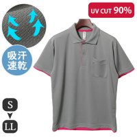 REAL STYLE/リアルスタイル REAL STYLE ポロシャツ 半袖 UVカット 吸汗速乾 吸水 ドライ ゴルフ 40代 レイヤード風 ポケット S M L LL/507149340