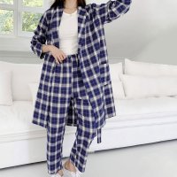 REAL STYLE/リアルスタイル REAL STYLE セットアップ ジャケット ワイドパンツ チェック 柄 羽織り ウエストゴム 体型カバー ロング 韓国/507149419