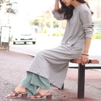 REAL STYLE/リアルスタイル REAL STYLE ワンピース レディース 長袖 ロング丈 スウェット トレーナー マタニティ マキシ丈 服 無地 綿混 上品/507149427