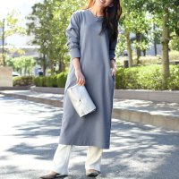 REAL STYLE/リアルスタイル REAL STYLE ワンピース レディース 長袖 ロング丈 スウェット トレーナー マタニティ マキシ丈 服 無地 綿混 上品/507149427