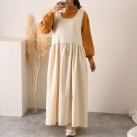 REAL STYLE/リアルスタイル REAL STYLE ワンピース ジャンスカワンピース ジャンパースカート ロング マキシ ノースリーブ 切替 マタニティ 無地/507149454