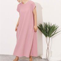 REAL STYLE/リアルスタイル REAL STYLE ワンピース 40代 半袖 フレンチスリーブ ロング マキシ丈 Aライン フレア エンボス ストレッチ/507149466