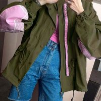 REAL STYLE/リアルスタイル REAL STYLE ブルゾン 50代 ジャケット 薄手 40代 ミリタリー 上着 体型カバー 長袖 ミリタリー スプリングコート/507149510