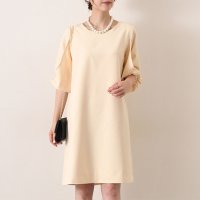 REAL STYLE/リアルスタイル REAL STYLE ドレス ワンピース フォーマル 結婚式 袖あり 五分袖 パーティー 可愛い ボリューム袖 膝丈 膝下/507149700