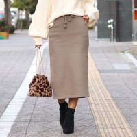 REAL STYLE/リアルスタイル REAL STYLE タイトスカート ロング 黒 冬 コーデ スウェット 裏起毛 膝丈 ミモレ丈 スリット あったか/507149791