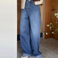 REAL STYLE/リアルスタイル REAL STYLE ワイドパンツ レディース 美脚 デニム 長ズボン ジーンズ ジーパン ハイウエスト ロング ゆったり/507149799