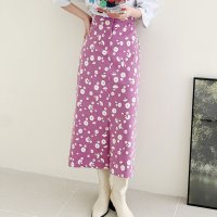 REAL STYLE/リアルスタイル REAL STYLE スカート Iライン タイト フロントスリット 膝下 ロング ミディアム丈 韓国 花柄 フラワー おしゃれ/507149805