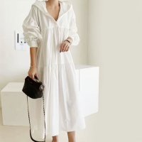 REAL STYLE/リアルスタイル REAL STYLE ワンピース レディース ロング マキシ ティアード シャツ ガーリー フェミニン 長袖 薄手 旅行 フード/507149823
