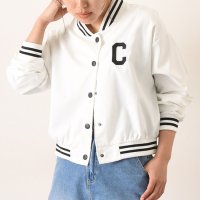 REAL STYLE/リアルスタイル REAL STYLE ジャケット アウター 長袖 薄手 Cロゴ 20代 30代 白黒 羽織り 可愛い バイカラー 軽い ゆったり/507149883