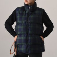 REAL STYLE/リアルスタイル REAL STYLE ベスト 冬 前開き ダウン ジレ 中綿 ジャケット アウター 羽織り レイヤード 重ね着 チェック 柄/507149907