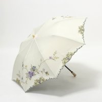 CHINOISERIE MODERN KYOTO/シノワズリーモダンキョウト シノワズリーモダン京都 女優日傘花鳥刺繍かわず張りショート折りたたみ日傘/507149949