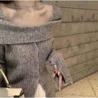 And Kawaii/アンドカワイイ And Kawaii ニットセーター セクシー 無地 秋冬 ゆったりトップス/507150054