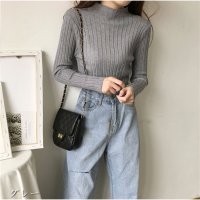 And Kawaii/アンドカワイイ And Kawaii リブニット 長袖 ハイネック 無地 シンプル レディース 秋新作/507150055