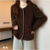 And Kawaii/アンドカワイイ And Kawaii ボアスタンドブルゾン アウター ブルゾン ジャケット 無地 長袖 秋新作/507150090