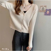 And Kawaii/アンドカワイイ And Kawaii カーディガン 長袖 Vネック 無地 韓国 ファッション/507150092