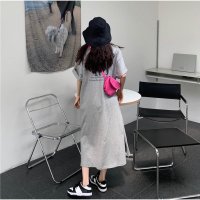 And Kawaii/アンドカワイイ And Kawaii Tシャツワンピース 前後ロゴプリント ミモレワンピ 半袖 カジュアル シンプル 夏 韓国/507150119