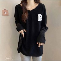 And Kawaii/アンドカワイイ And Kawaii 長袖 Tシャツ レディース ゆったり韓国 ロゴプリント/507150120