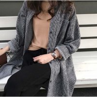And Kawaii/アンドカワイイ And Kawaii シャツ ロングオーバーシャツ 無地 シアーコーデュロイシャツ 長袖 秋新作 ゆったり 韓国ファッション/507150132