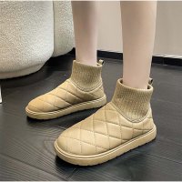 And Kawaii/アンドカワイイ And Kawaii ニットブーツ 軽量厚底タイプ ショートブーツ ソックス風 ショートブーツ レディース 暖かい 綿靴 秋冬/507150148