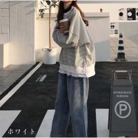 And Kawaii/アンドカワイイ And Kawaii 長袖カジュアルパーカー 重ね風 ボーダー柄 フェイクレイヤードパーカー 韓国ファッション/507150159