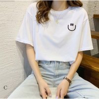 And Kawaii/アンドカワイイ And Kawaii Tシャツ ロゴプリント 体型カバー トップス 半袖 クルーネック 韓国ファッション/507150173