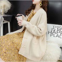 And Kawaii/アンドカワイイ And Kawaii カーディガン ニットジャケット ニットトップス オフショル Vネック カットソー 長袖 きれいめ ゆったり かわいい トッ/507150191