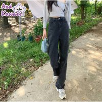 And Kawaii/アンドカワイイ And Kawaii ハイウエストワイドデニムパンツ ストレートデニム ウエストレイヤード風 デニムパンツ/507150281