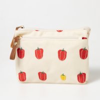 LAFIEL/ラフィール LAFIEL 撥水ポリ野菜刺繍仕切マルチポーチ/507150377