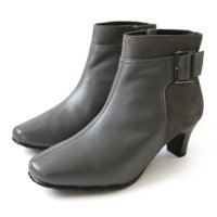 pointer/【本革】ショートブーツ ブーツ 革 6cmヒール レディース 歩きやすい 革ブーツ 黒/507150900