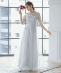 Retica/レティカ Retica シースルーレース五分袖重ねシフォンロングスカートパーティードレス 大きいサイズ/507151780