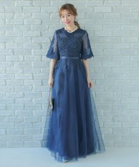 Retica/レティカ Retica パーティードレス シースルーレース五分袖重ねシフォンロングドレス ワンピース 結婚式 ドレス 大きいサイズ 20代 30代 40代/507151780