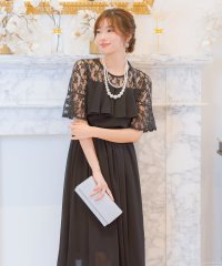 Retica/レティカ Retica パーティードレス フレアレーススリーブ胸元フリルフレアシフォンロングドレス ワンピース 結婚式 ドレス 大きいサイズ 20代 30代 4/507151787