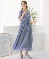 Retica/レティカ Retica パーティードレス フレアレーススリーブ胸元フリルフレアシフォンロングドレス ワンピース 結婚式 ドレス 大きいサイズ 20代 30代 4/507151787