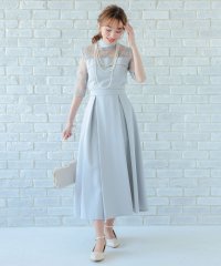 Retica/レティカ Retica ビスチェ風切り替えデザインフィッシュテールミモレ丈レーススリーブ結婚式パーティードレス 大きいサイズ/507151846
