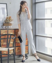 Retica/レティカ Retica レースウエストペプラムパンツハーフスリーブ 結婚式 パーティードレス 大きいサイズ/507151885