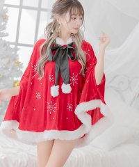 Tika/ティカ Tika クリスマスコスプレフードリボンポンチョサンタコスチューム3点セット【返品不可商品】/507151948