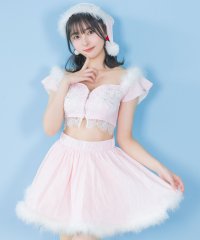 Tika/ティカ Tika サンタコス 3点set フラワー刺繍バストジップふわふわフェザーセパレートサンタコスプレ【返品不可商品】/507151978
