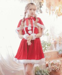 Tika/ティカ Tika ケープ付きふわふわフェザーフレアスカート垂れ耳バニーアニマルサンタコスプレ サンタコス 4点set【返品不可商品】/507152007