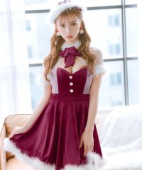 Tika/ティカ Tika ふわふわファー付きネックリボンバストカットフレアスカートクラシカルガーリー王道サンタコスプレ サンタコス 2点set【返品不可商品】/507152015