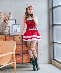 Tika/ティカ Tika ふわふわファー付きバックスピンドルビスチェセパレート2段フレアスカート猫アニマルサンタコスプレ サンタコス 4点set【返品不可商品】/507152017