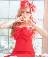 Tika/ティカ Tika キャミビジュービッグリボンデザイン裾フリルガーリーサンタコスプレドレスサンタコス 2点set【返品不可商品】/507152030
