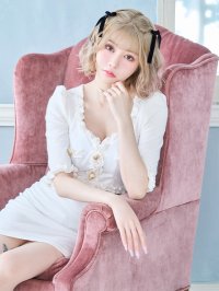 Tika/ティカ Tika 袖ありウエストカットアウトフリルガーリースタイルタイトミニドレス 韓国 ワンピース/507152227