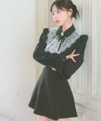 Tika/ティカ Tika ブローチ付き長袖ケミカルレースフリルブラウス×スカートパンツセットアップ韓国 ワンピース/507152266