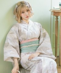 Retica/レティカ Retica 浴衣 レディース ベージュ地×ニュアンスリーフ ゆかた3点セット/507152331