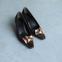 mirem/ミレム mirem Crumpled metal pumps/507152369