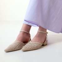 mirem/ミレム mirem Bi－color mesh flat pumps/507152458