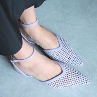 mirem/ミレム mirem Bi－color mesh flat pumps/507152458